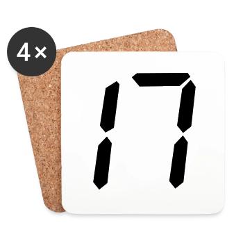 digitale zahl 17 - Untersetzer (4er-Set) - Weiß - Vorne