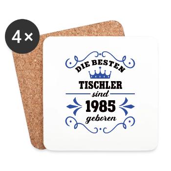 Tischler Geburtstag 1985 Jahrgang Kollege Geb - Untersetzer (4er-Set) - Weiß - Vorne