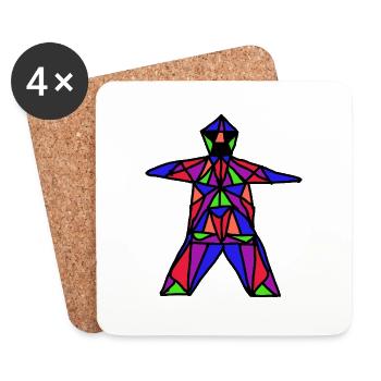 Stained glass man - Coasters (set of 4) - white - Front