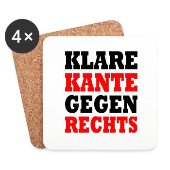 klare kante gegen rechts - Untersetzer (4er-Set) - Weiß - Vorne