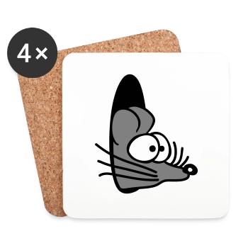 Trou de souris Trou de souris Trou de souris Peeps Mignon Drôle Bande dessinée - Dessous de verre (lot de 4) - blanc - Devant