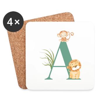 Brief an Green Jungle Animals - Untersetzer (4er-Set) - Weiß - Vorne