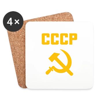 Soviet - Hammer und Sichel Sowjetunion - Kommunist - Untersetzer (4er-Set) - Weiß - Vorne