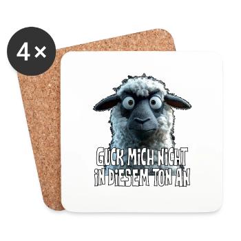 Ne me regarde pas sur ce ton, drôle de mouton - Dessous de verre (lot de 4) - blanc - Devant