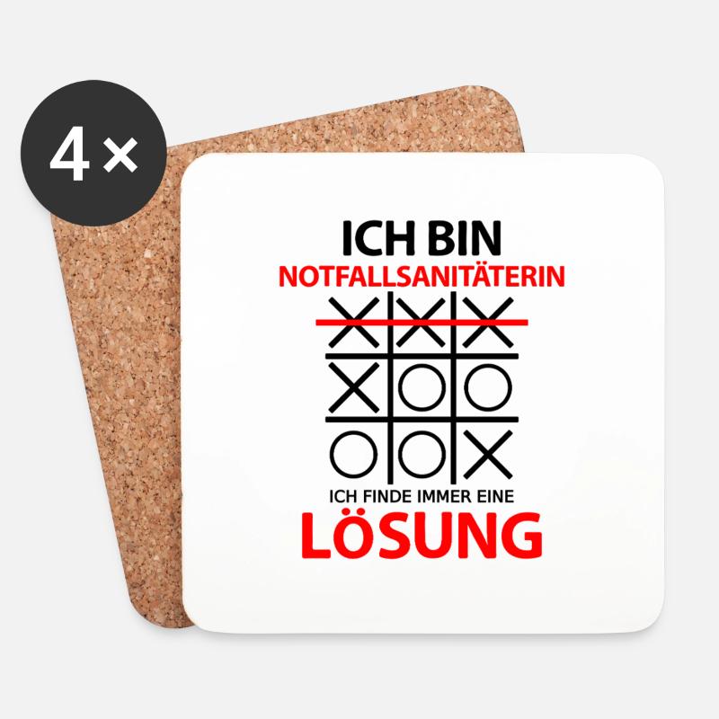 Notfallsanitäterin mit Spruch lustige Sprüche - Untersetzer (4er-Set) - Weiß