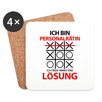 Personalrätin Personalrat Abschied Sprüche Lustig - Untersetzer (4er-Set) - Weiß - Vorne