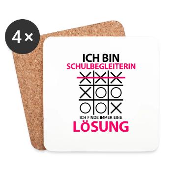 Schulbegleiterin Lustige Sprüche um Danke zu Sagen - Untersetzer (4er-Set) - Weiß - Vorne