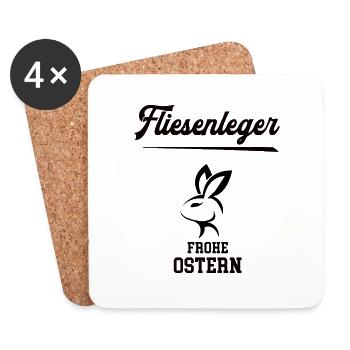 Fliesenleger Ostern Geschenk Fliesenlegerei Chef - Untersetzer (4er-Set) - Weiß - Vorne