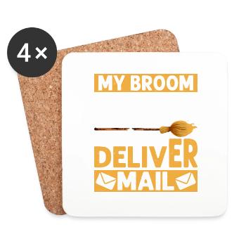My Broom Broke So Now I Deliver Mail Postal Worker - Untersetzer (4er-Set) - Weiß - Vorne