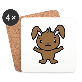 Hase Kaninchen Häschen Nagetier Kleintier niedlich - Untersetzer (4er-Set) - Weiß - Vorne