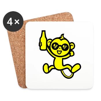 Monkey Party Beer Funny - Coasters (set of 4) - white - Front
