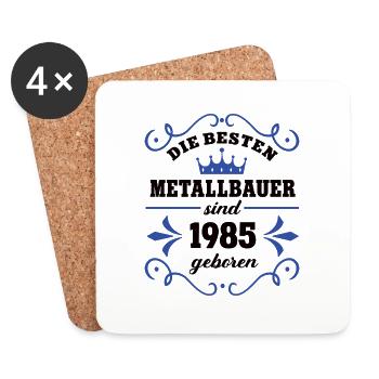 Metallbauer Geburtstag 1985 Jahrgang Kollege Geb - Untersetzer (4er-Set) - Weiß - Vorne