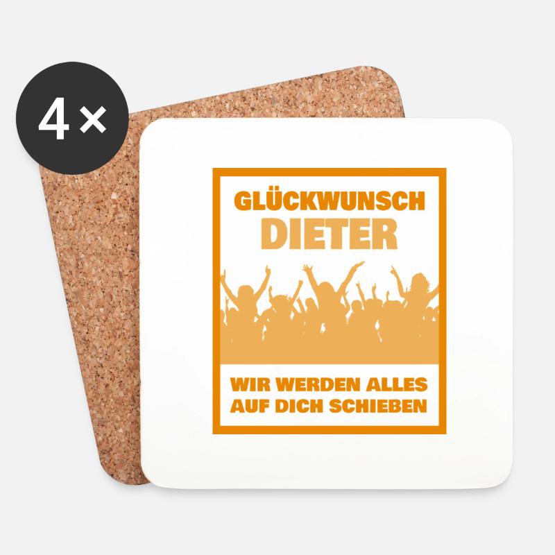 Vorname Dieter - Untersetzer (4er-Set) - Weiß