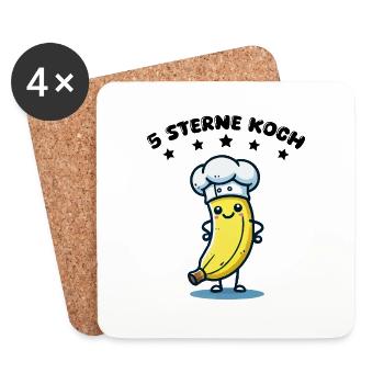 banane comic koch sterne - Untersetzer (4er-Set) - Weiß - Vorne
