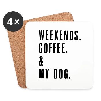 café du week-end - Dessous de verre (lot de 4) - blanc - Devant