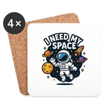 Astronaut "I need my space" - Untersetzer (4er-Set) - Weiß - Vorne