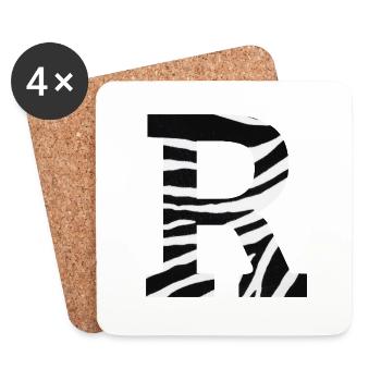 Letter r zebra - Coasters (set of 4) - white - Front