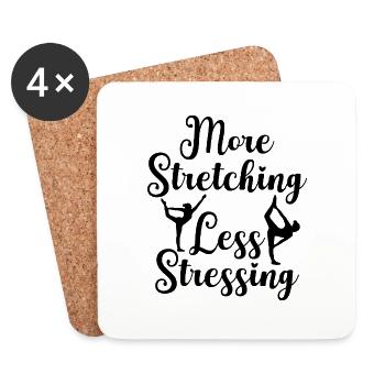More streching less stressing - Untersetzer (4er-Set) - Weiß - Vorne