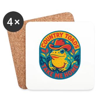 Country Toads Take Me Home - Coasters (set of 4) - white - Front