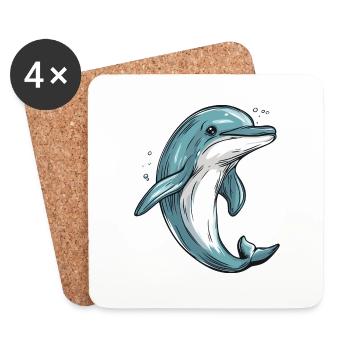 Little dolphin - Coasters (set of 4) - white - Front