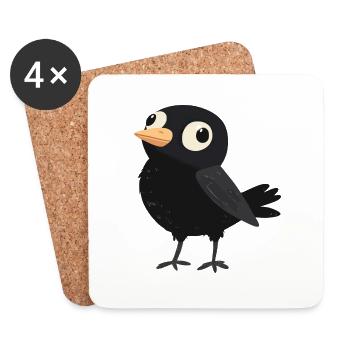 kleiner dummer Vogel - Untersetzer (4er-Set) - Weiß - Vorne