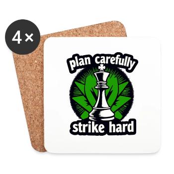 Le plan Schach frappe fort - Dessous de verre (lot de 4) - blanc - Devant