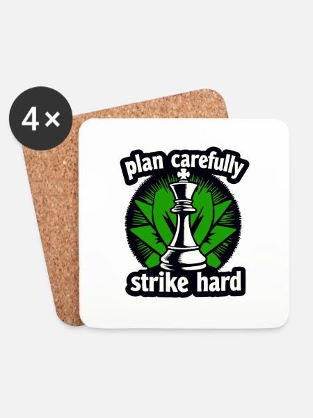 Schach plan carefully strike hard - Coasters (set of 4) - white