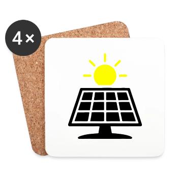 Photovoltaik Anlage Solar Panele - Untersetzer (4er-Set) - Weiß - Vorne