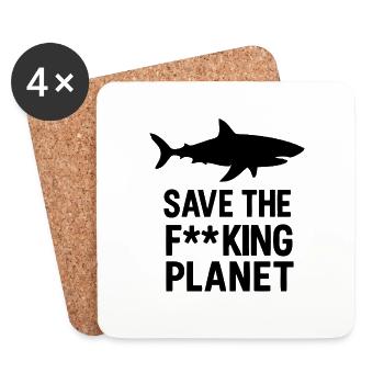 Save the fucking planet - Untersetzer (4er-Set) - Weiß - Vorne