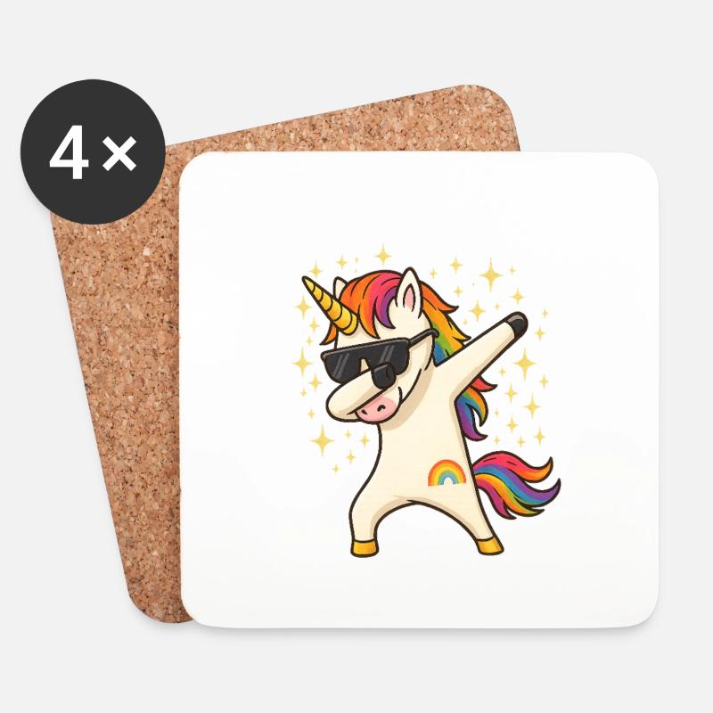 Einhorn - Untersetzer (4er-Set) - Weiß