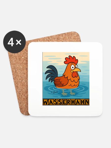 Wasserhahn by Rico Beck - Untersetzer (4er-Set) - Weiß