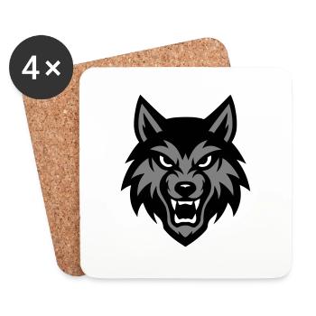 Wolf Kopf Tier - Untersetzer (4er-Set) - Weiß - Vorne
