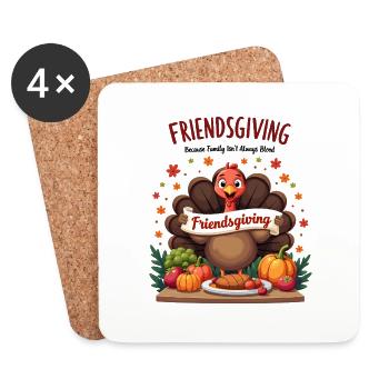 Friendsgiving Family - Coasters (set of 4) - white - Front