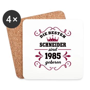 Schneiderin Geburtstag Geb 1985 Schneiderei Frauen - Untersetzer (4er-Set) - Weiß - Vorne