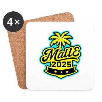 Malle 2025 Palme Mallorca - Untersetzer (4er-Set) - Weiß - Vorne