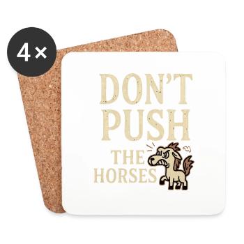 Ne poussez pas les chevaux - Dessous de verre (lot de 4) - blanc - Devant