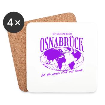 Cadeau de football Osnabrück Home - Dessous de verre (lot de 4) - blanc - Devant