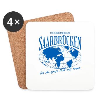 Saarbrücken Home Football Cadeau - Dessous de verre (lot de 4) - blanc - Devant