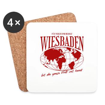 Wiesbaden Heimat Fußball Geschenk - Untersetzer (4er-Set) - Weiß - Vorne