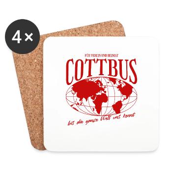 Cottbus Home Football Cadeau - Dessous de verre (lot de 4) - blanc - Devant