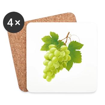 raisins verts - Dessous de verre (lot de 4) - blanc - Devant