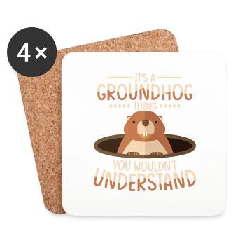 It's A Groundhog Thing You Wouldn't Understand Ani - Untersetzer (4er-Set) - Weiß - Vorne