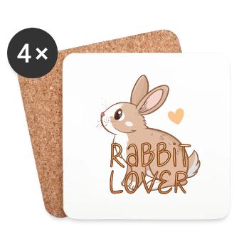 Amoureux des lapins - Dessous de verre (lot de 4) - blanc - Devant