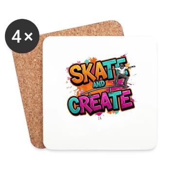 Créativité du patineur – patinez et créez un look de patineur - Dessous de verre (lot de 4) - blanc - Devant