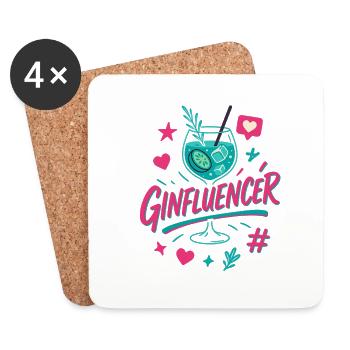 Ginfluencer - Untersetzer (4er-Set) - Weiß - Vorne