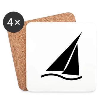 Regatta (kleines Symbol) - Untersetzer (4er-Set) - Weiß - Vorne