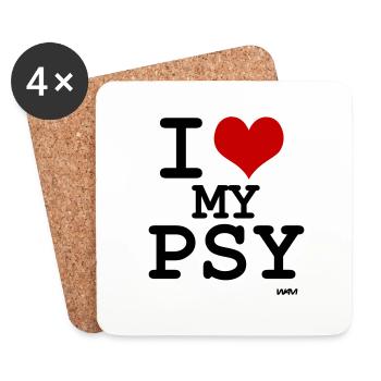 i love my psy - Coasters (set of 4) - white - Front