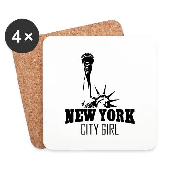 NEW YORK CITY GIRL - Untersetzer (4er-Set) - Weiß - Vorne