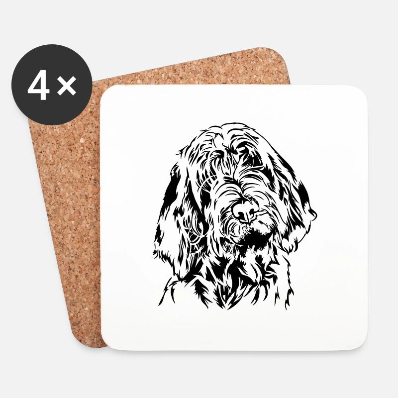 SPINONE ITALIANO Hundeportrait Wilsigns Jagdhunde - Untersetzer (4er-Set) - Weiß