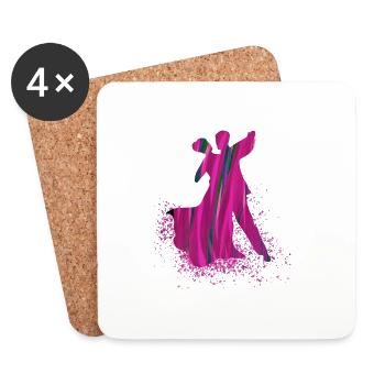 dance,pink,graffiti,couple dance,standard dance,couple - Coasters (set of 4) - white - Front